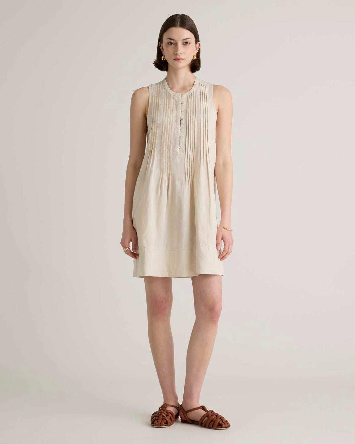 Cotton/Linen Swing Dress With Pockets