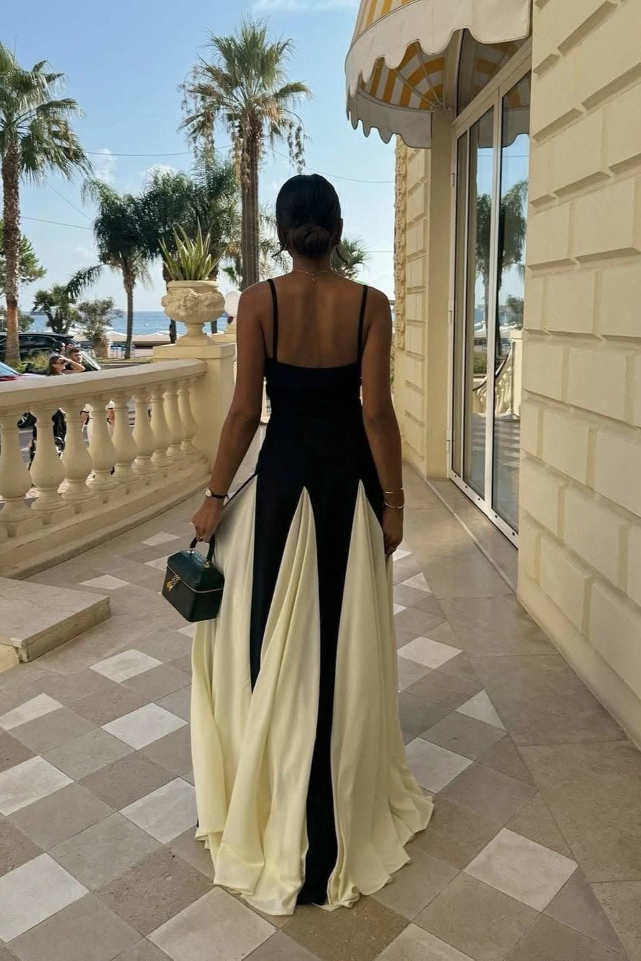 Black & White Backless Dress