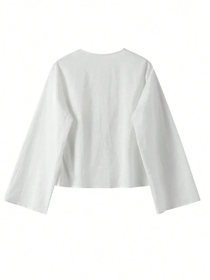 Bell Sleeve Tied Top
