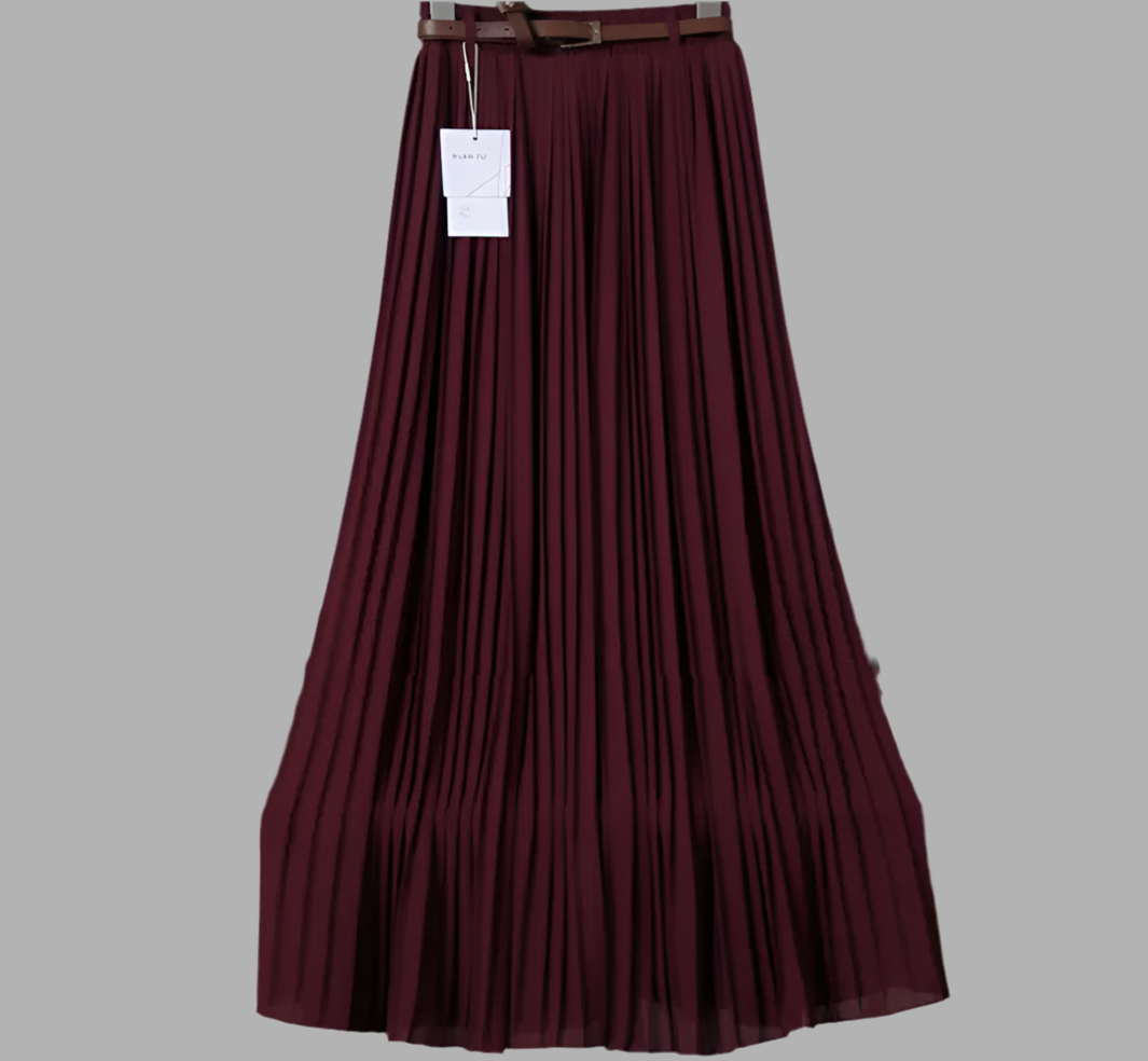 Pure Chiffon Pleated Swing Skirt