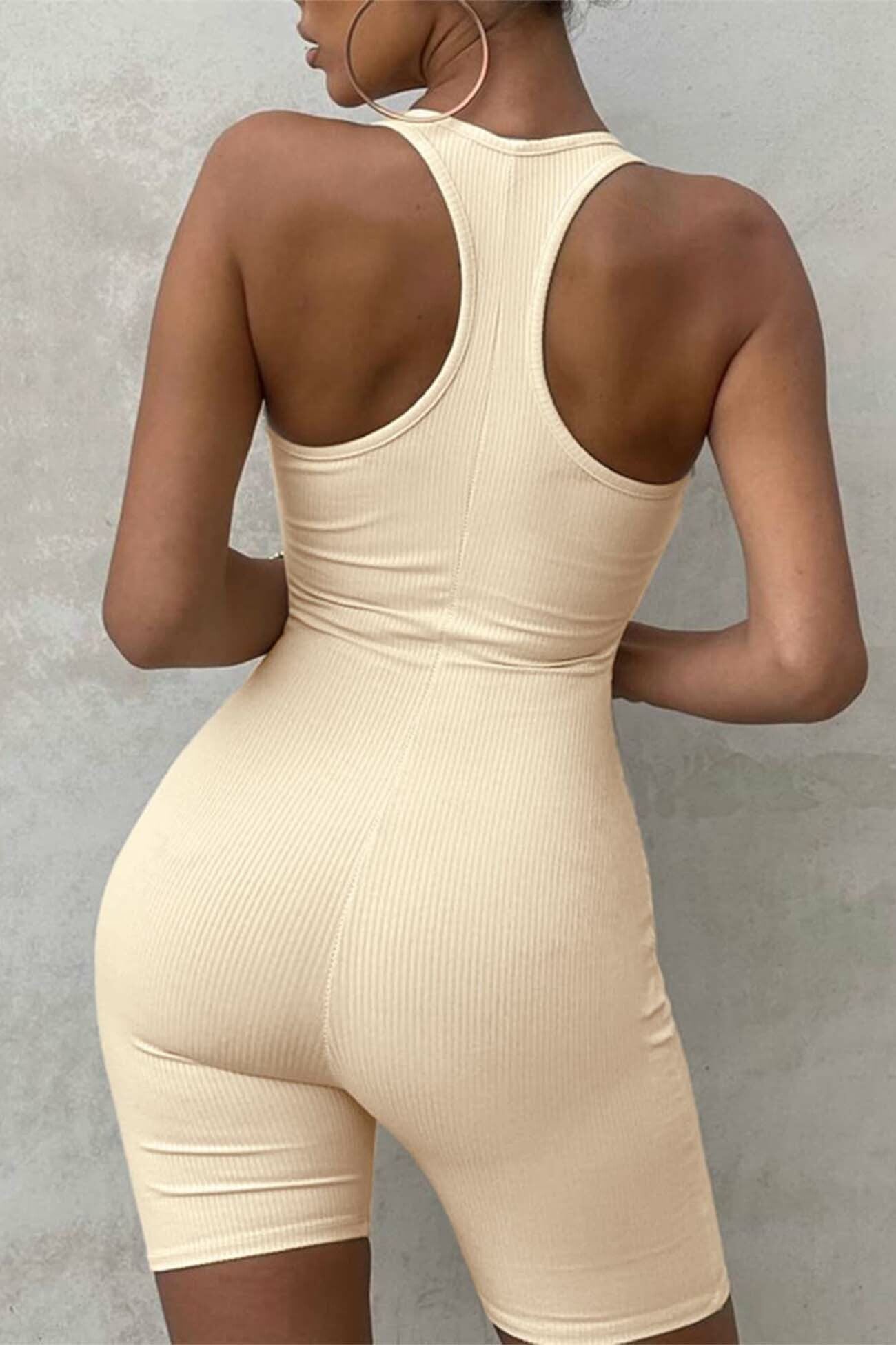 Backless Yoga Short Jumpsuit