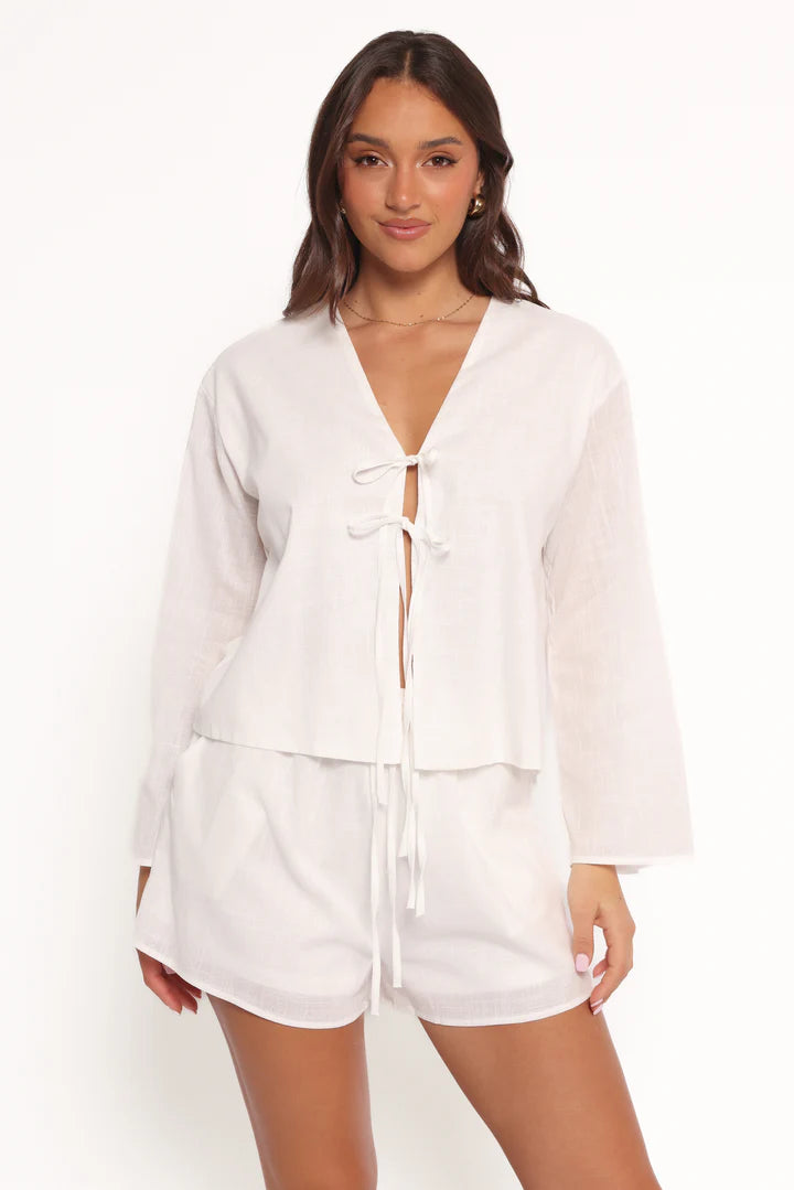 Bell Sleeve Tied Top