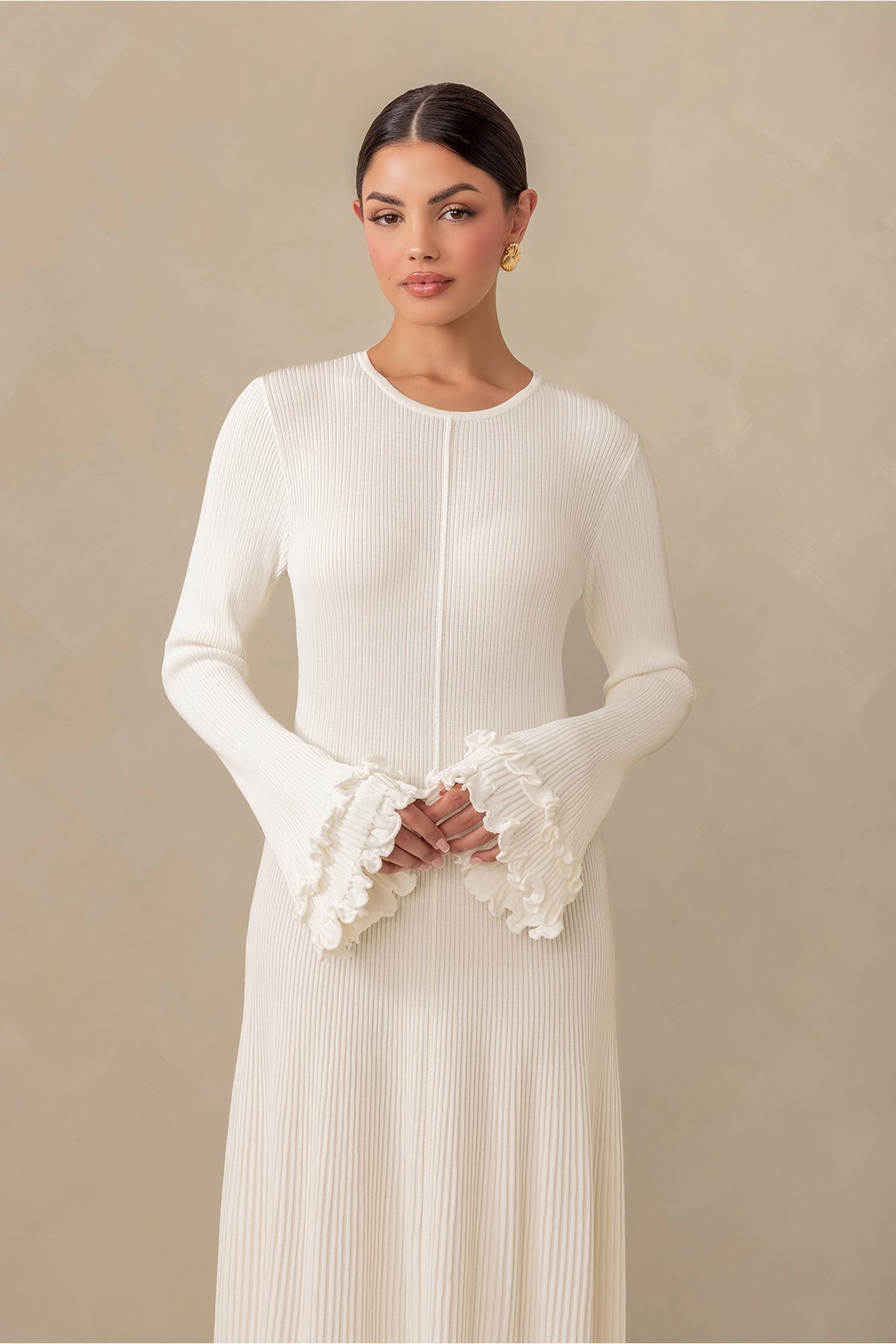 Ivory Knit Maxi Dress