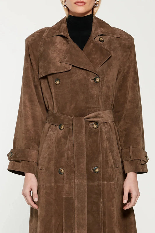 Vintage Suede Trench Coat