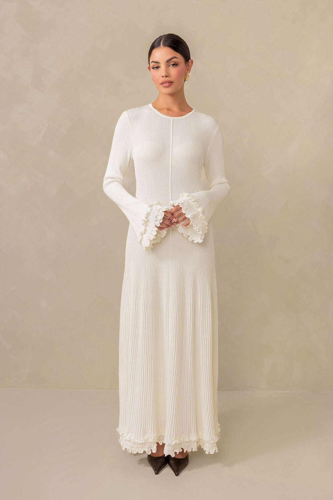 Ivory Knit Maxi Dress