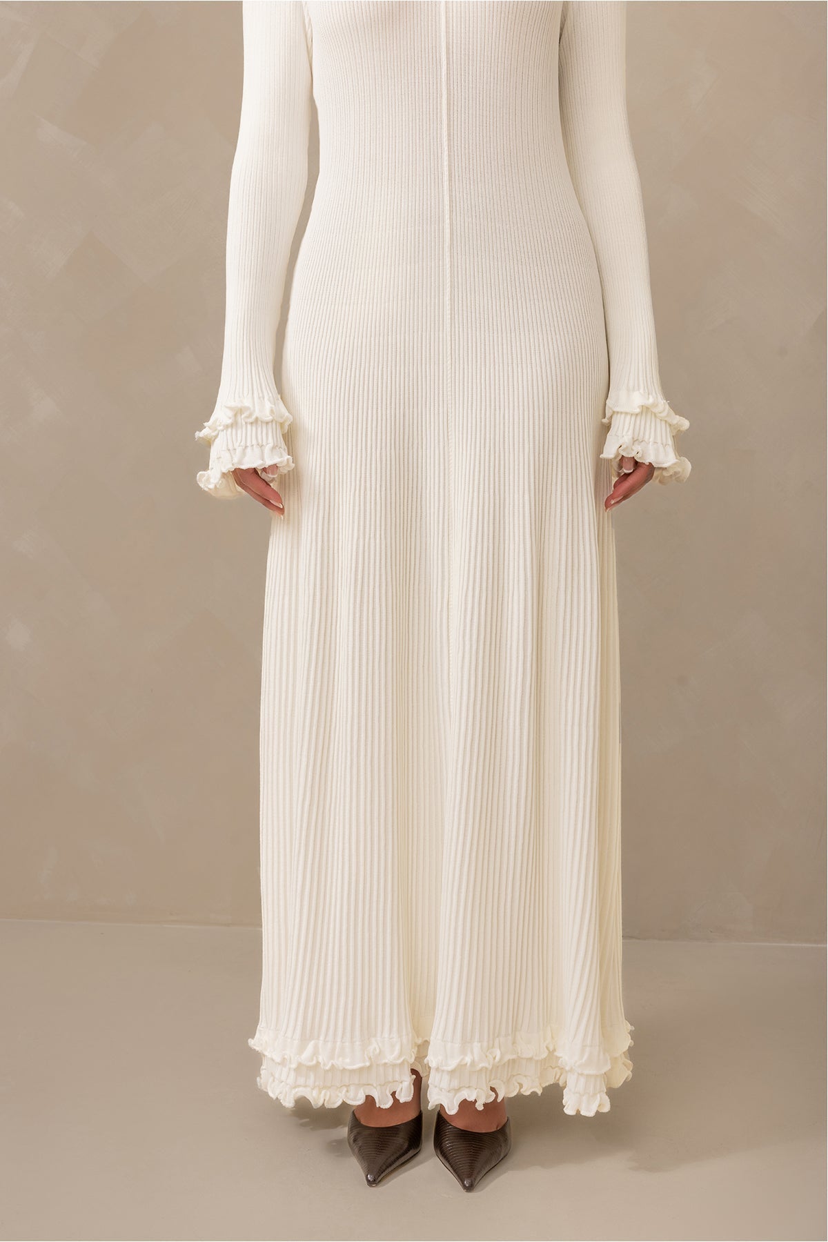 Ivory Knit Maxi Dress