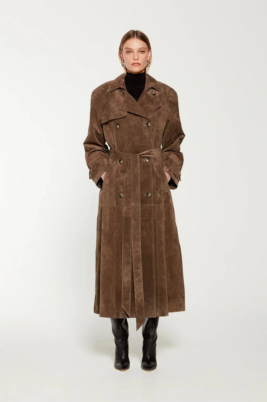 Vintage Suede Trench Coat
